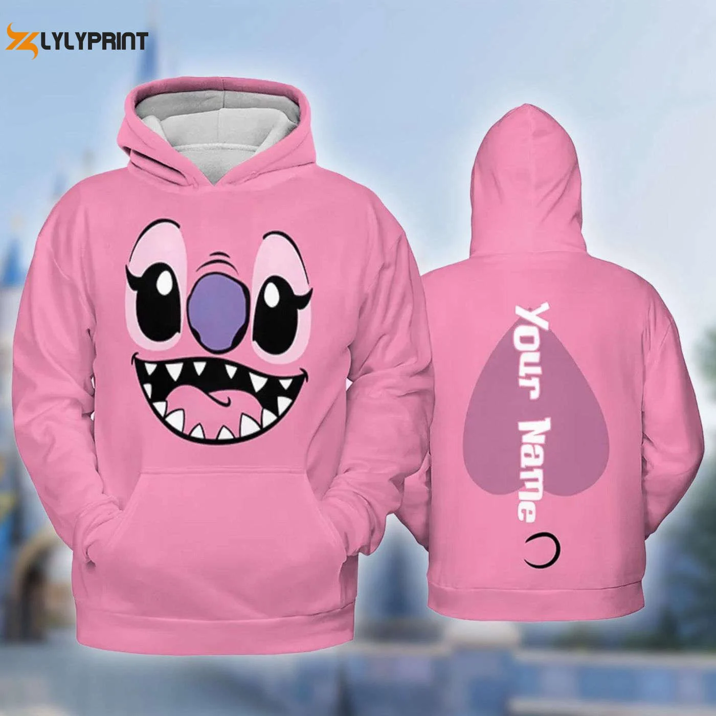 Spook-tacular Lilo And Stitch Halloween Costume Hoodie Personalize Your Face Angel Cosplay Outfit with Cartoon All-Over Print HZ0501