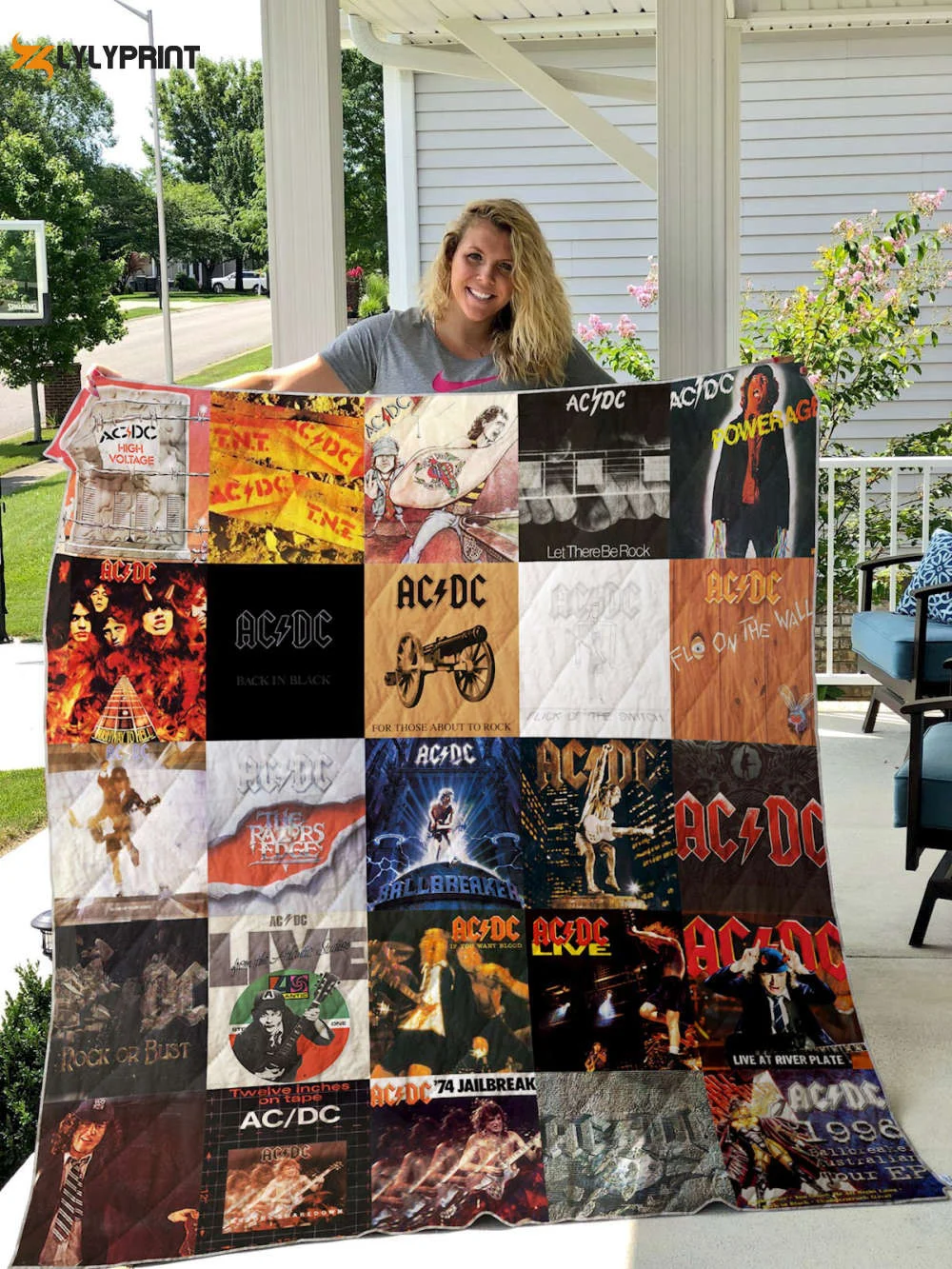 AcDc 2 Quilt Blanket For Fans Home Decor Gift , Soft Quilt, King Size, All Season Cozy Quilt QB0901