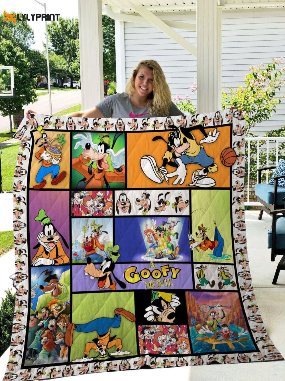 A Goofy Movie, Goofy & Max, Disney Quilt Blanket Goofy Disney Gift For Fans , Soft Quilt, King Size, All Season Cozy Quilt QB0901