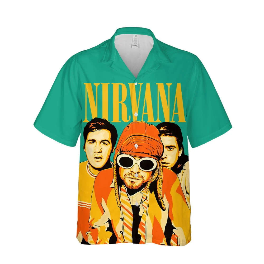 Nirvana Merch Art Rock Music Premium Unique Cuban Shirt Hawaiian Shirt HW0601