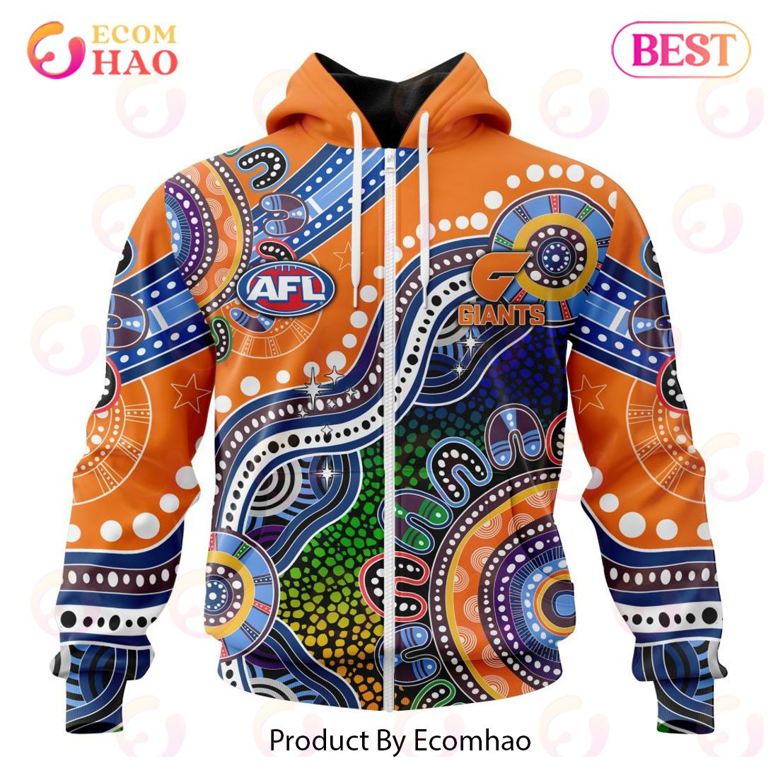 AFL Greater Western Sydney Giants Special Indigenous Design 3D Hoodie, Zip Hoodie, Man - Women, Warm, Premium Quality HZ0501