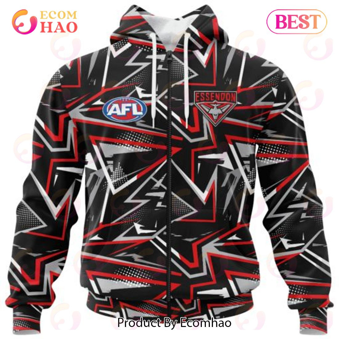 AFL Essendon Football Club Special Abstract Design Hoodie, Zip Hoodie, Man - Women, Warm, Premium Quality HZ0501