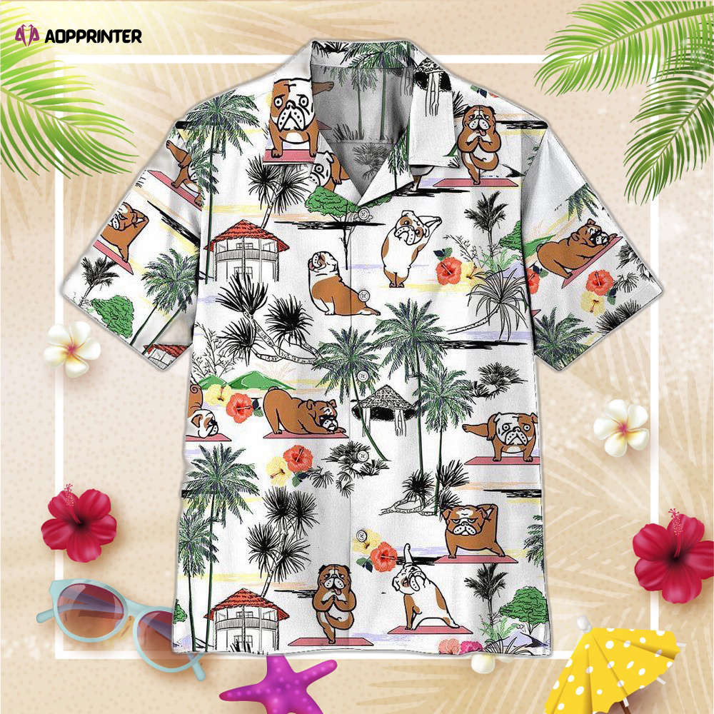 Bulldog Yoga Custom Hawaiian Shirt, Gift For Men And Women HW0601