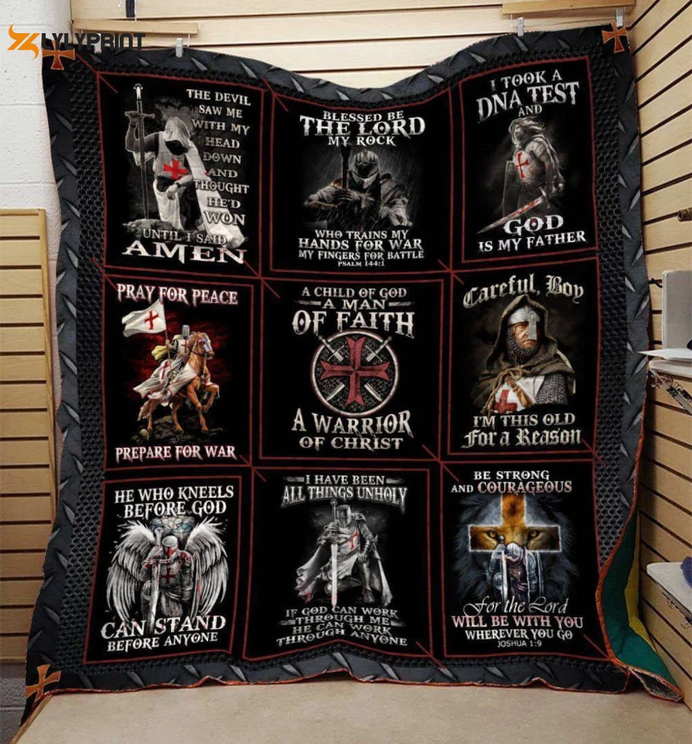 Knight Templar 3D Customized Quilt , Soft Quilt, King Size, All Season Cozy Quilt QB0901