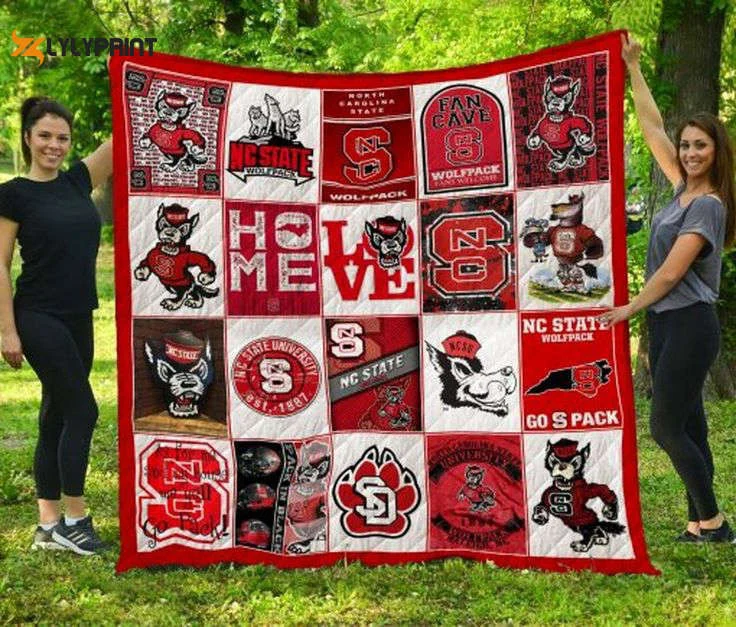 NC State Wolfpack Quilt Blanket For Fans Home Decor Gift , Soft Quilt, King Size, All Season Cozy Quilt QB0901