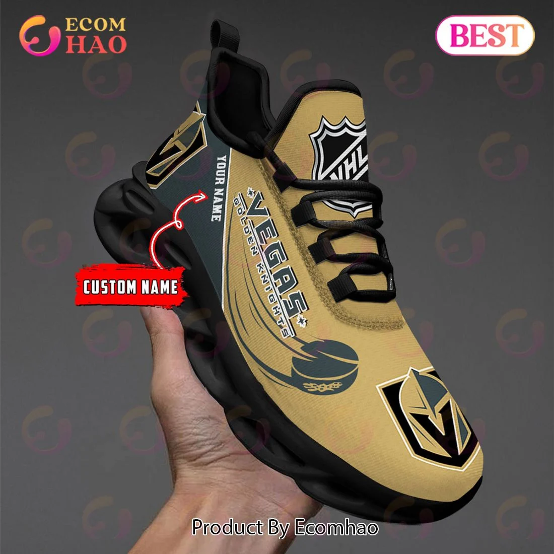 Custom Name Vegas Golden Knights Max Soul Shoes, Sneakers  Unisex sneakers MS0601
