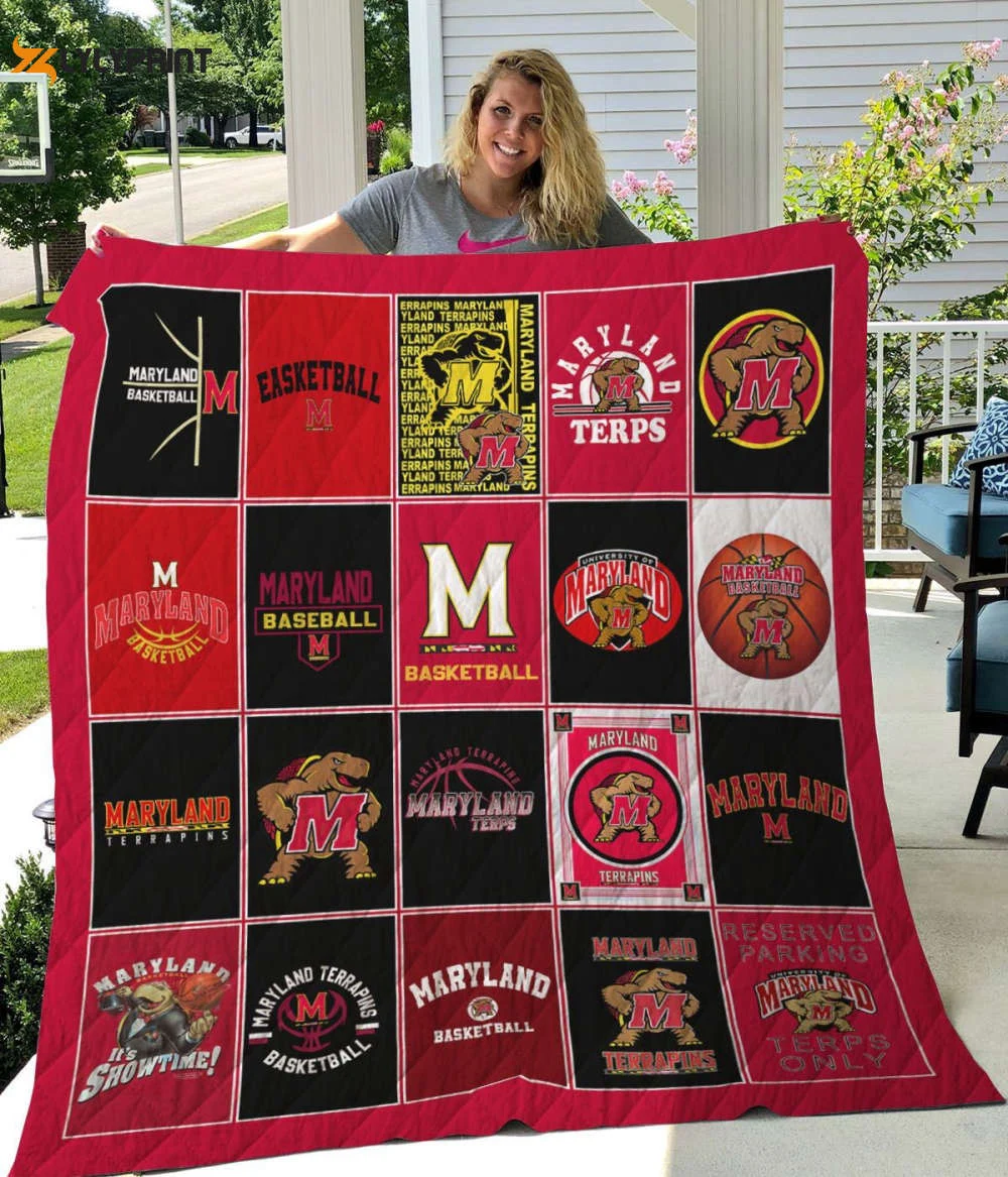 Maryland Terrapins 1 Quilt Blanket For Fans Home Decor Gift , Soft Quilt, King Size, All Season Cozy Quilt QB0901
