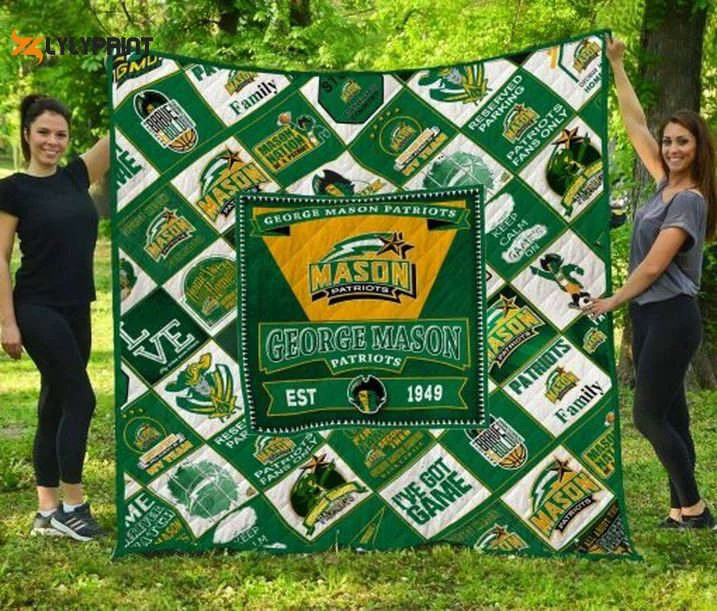 George Mason Patriots 1 Quilt Blanket For Fans Home Decor Gift , Soft Quilt, King Size, All Season Cozy Quilt QB0901
