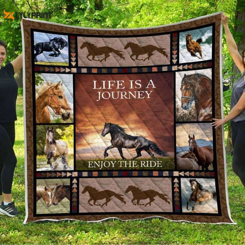 Horse Ride Is A Journey 3D Customized Quilt ,  Soft Quilt, King Size, All Season Cozy Quilt QB0901