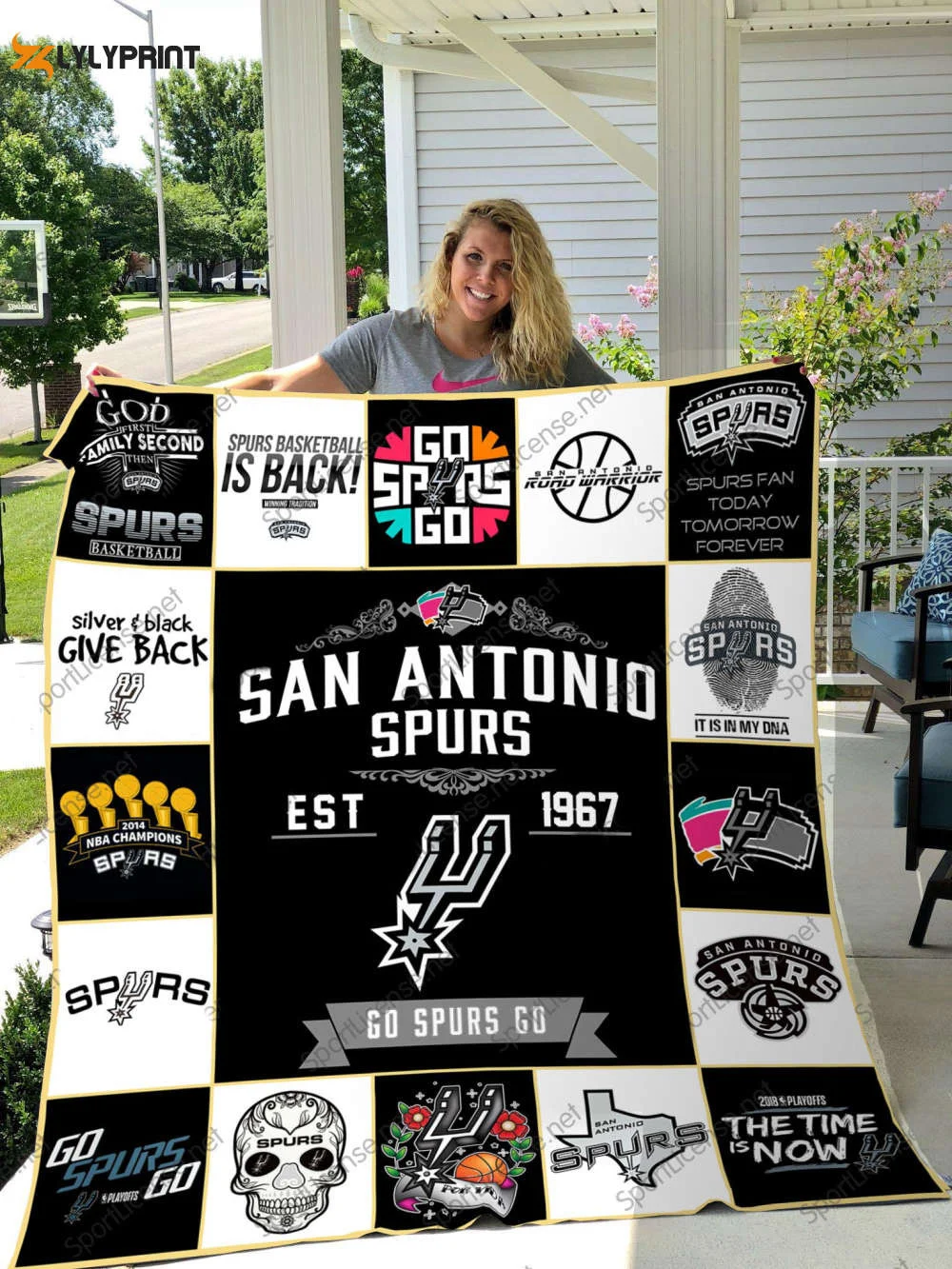 San Antonio Spurs Quilt Blanket For Fans Home Decor Gift , Soft Quilt, King Size, All Season Cozy Quilt QB0901