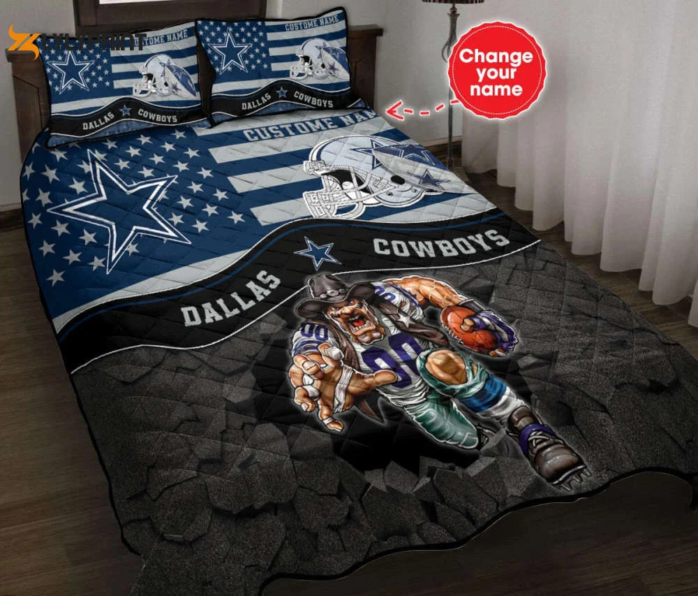Dallas Cowboys Personalized Quilt Set BG09 , Soft Quilt, King Size, All Season Cozy Quilt QB0901