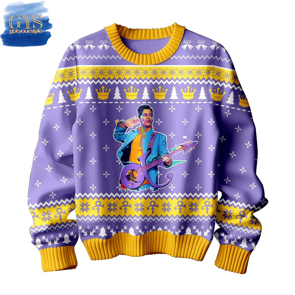 Prince Purple Limited Christmas Ugly Sweater , Cozy Soft Unisex Pullover SW0601