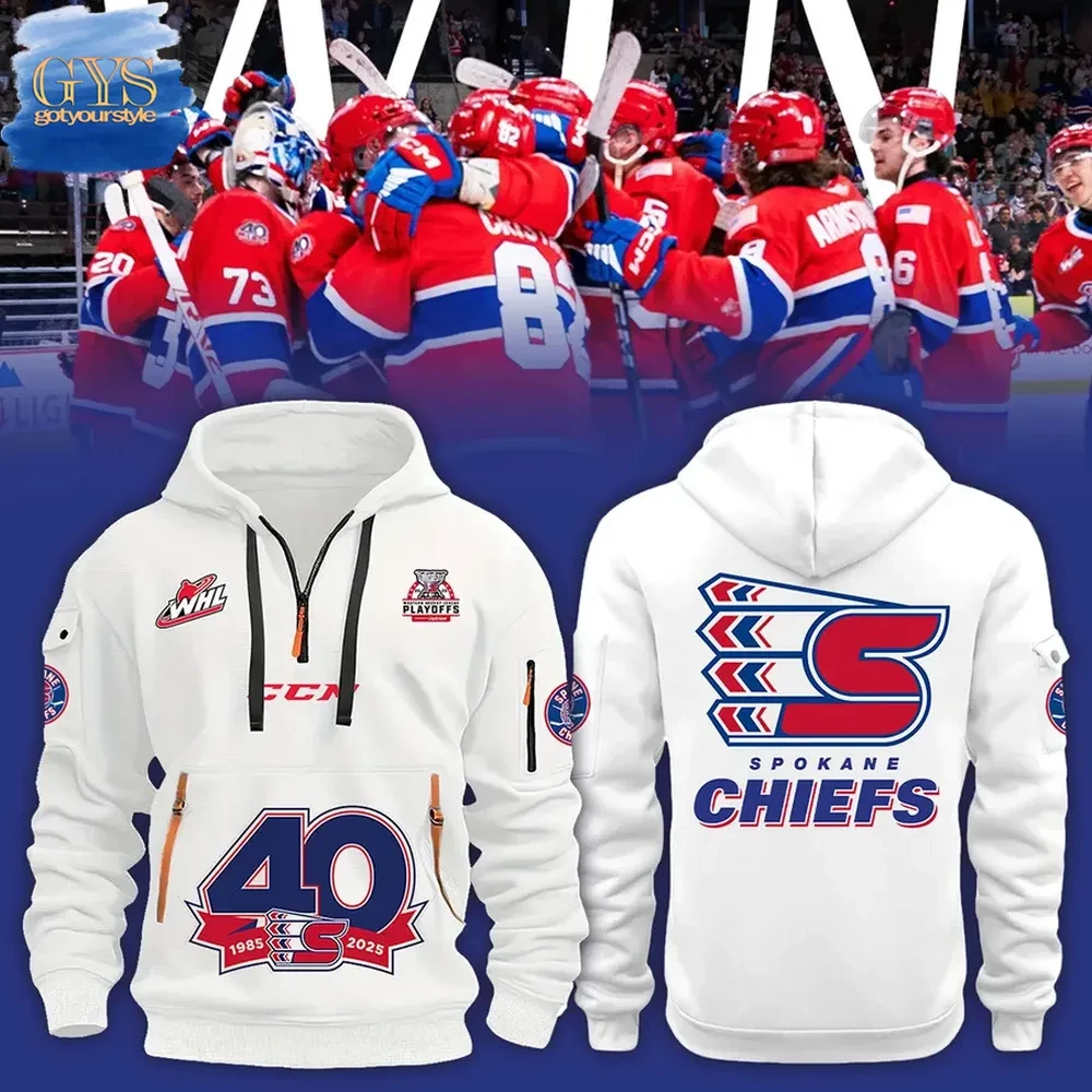Spokane Chiefs WHL 40th Anniversary Limited Edition Quarter Zip Hoodie QTZ0601