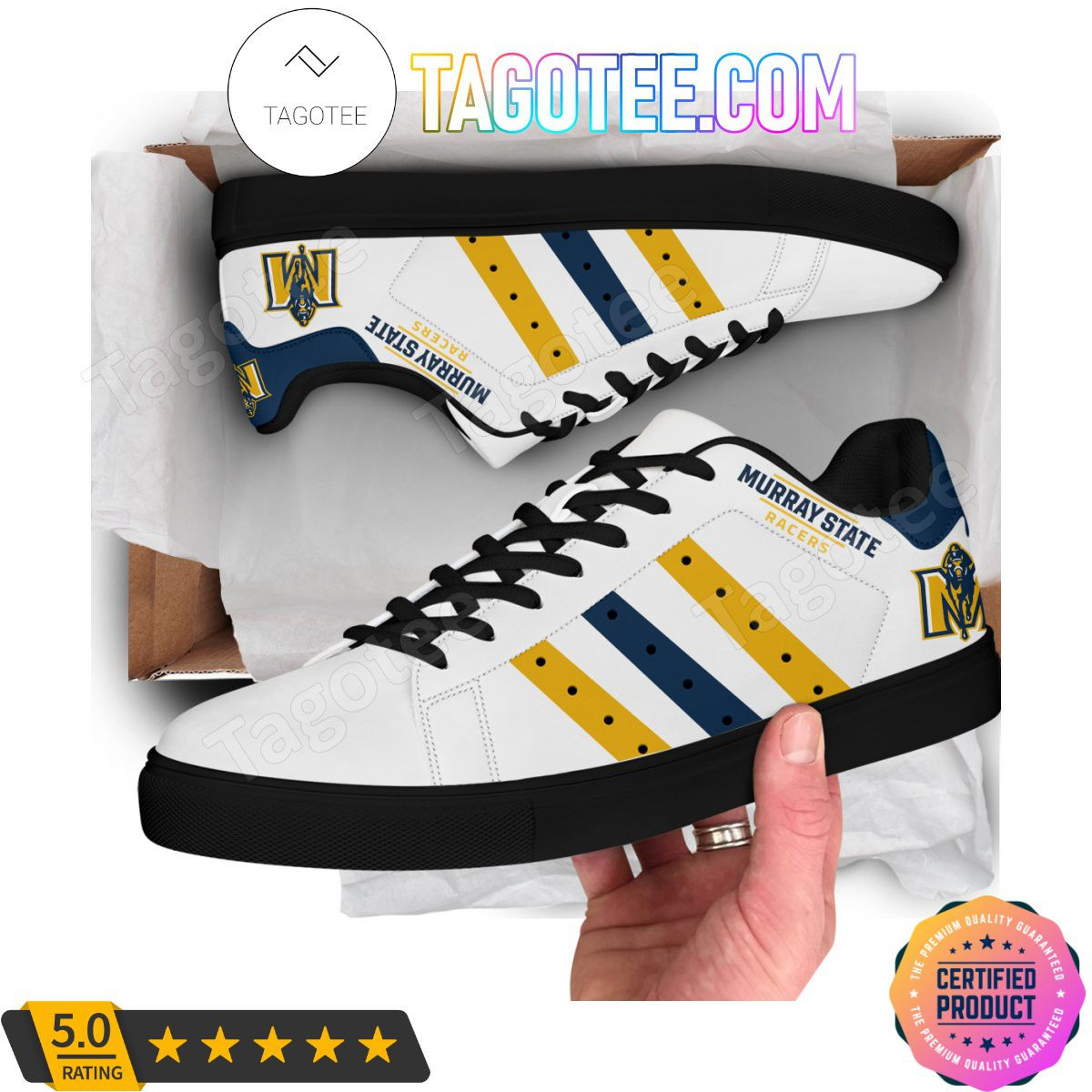NCAA Murray State Racers White Stan Smith Shoes , Trendy Style Sneakers ST0801