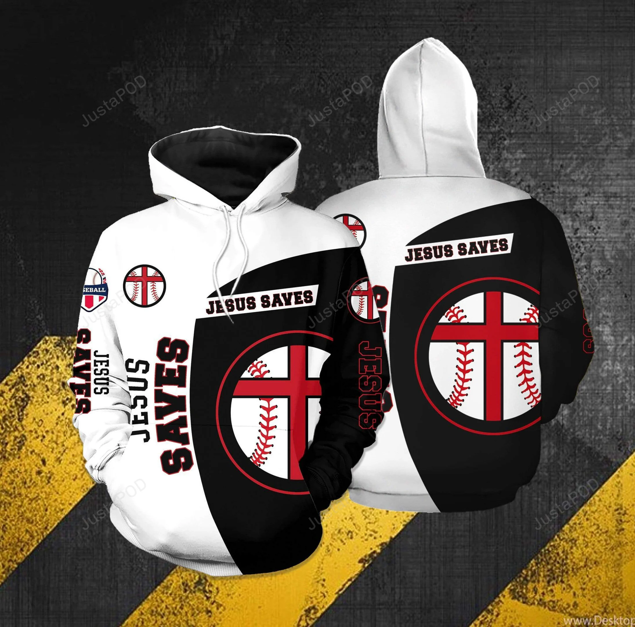 Baseball Jesus Saves 3D All Print Hoodie, Zip- Up Hoodie HZ0501