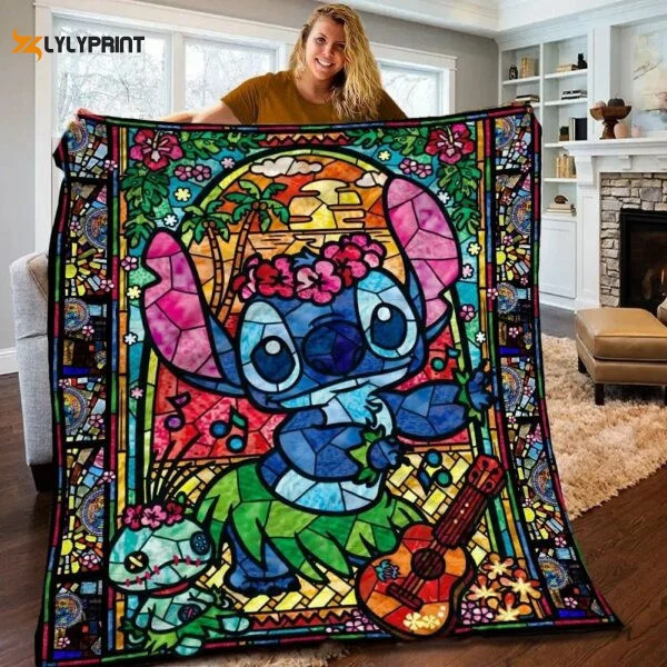 Disney Lilo And Stitch So Cute 4, Lilo And Stitch Gift For Fan, Lilo And Stitch Quilt Blanket For Fans Home Decor Gift ,  Soft Quilt, King Size, All Season Cozy Quilt QB0901