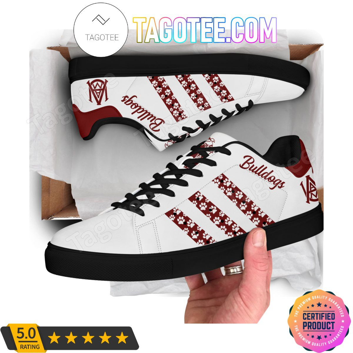 NCAA Alabama A&M Bulldogs White Stan Smith Shoes , Trendy Style Sneakers ST0801