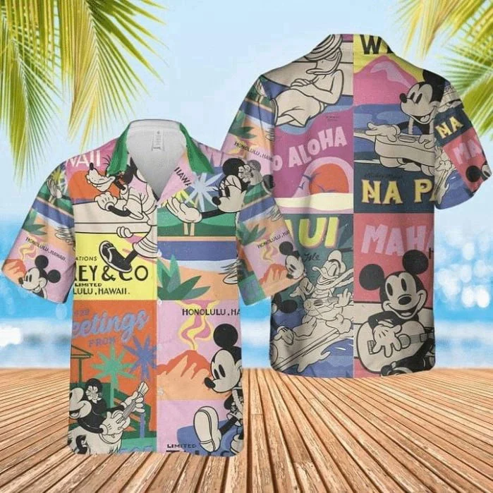Cartoon Imagine Mickey Mouse Hot Summer 3D Hawaiian Shirt HW0601