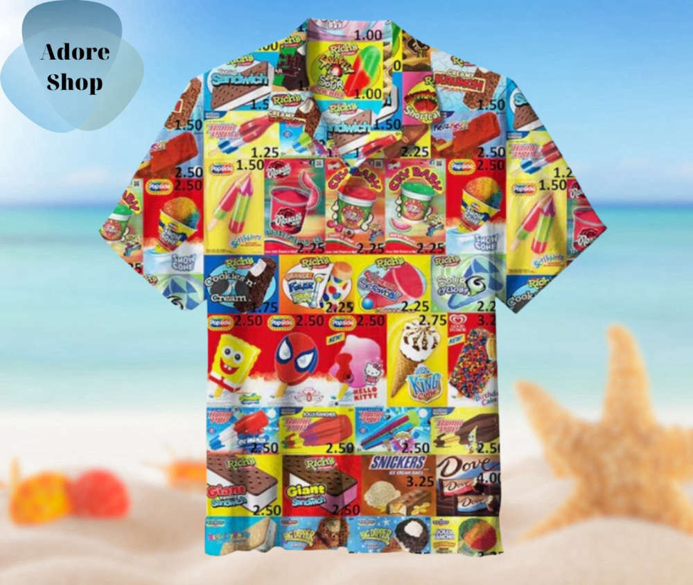 Ice Cream 5 Hawaiian Shirt, Men's 3d Hawaiian Shirt For The Summer Beach Vibes HW0601