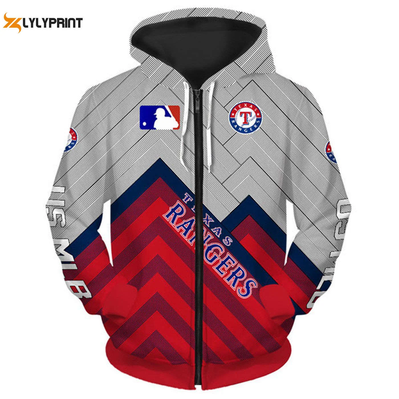 Texas Rangers O Neck Pullover & Zip Up Hoodie AOP Shirt Stylish Fan Gear for True Rangers Supporters HZ0501