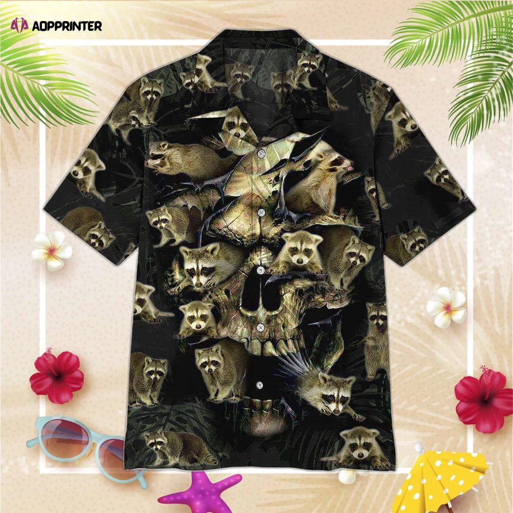 Raccoon Skull Custom Hawaiian Shirt, Gift For Men And Women HW0601