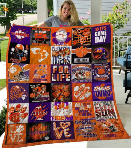 Clemson Tigers 3 Quilt Blanket For Fans Home Decor Gift , Soft Quilt, King Size, All Season Cozy Quilt QB0901