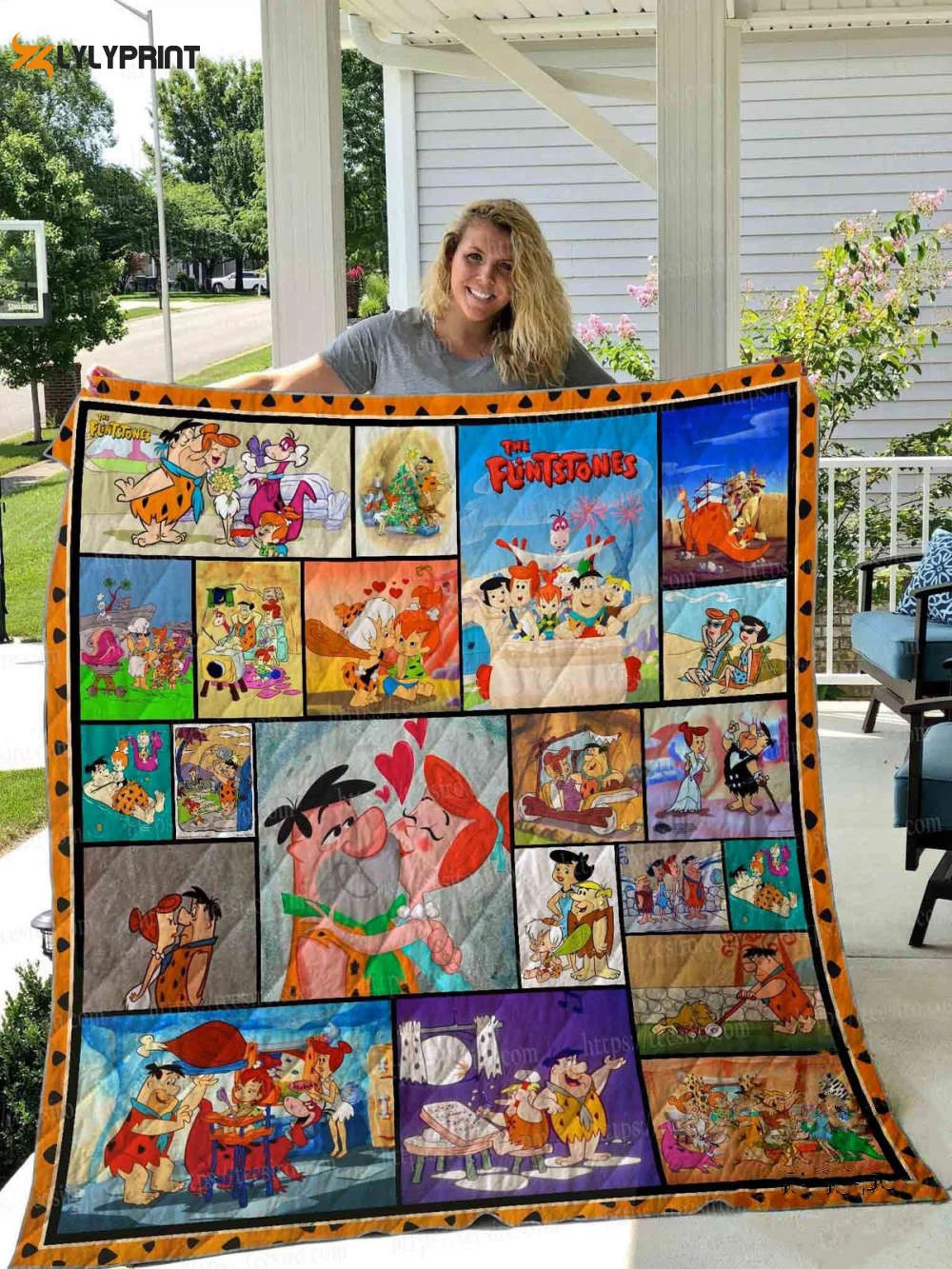 The Flintstones Quilt Blanket For Fans Home Decor Gift r , Soft Quilt, King Size, All Season Cozy Quilt QB0901