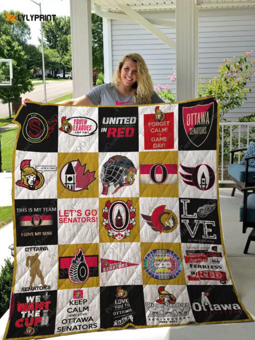 Ottawa Senators 1 Quilt Blanket For Fans Home Decor Gift ,  Soft Quilt, King Size, All Season Cozy Quilt QB0901