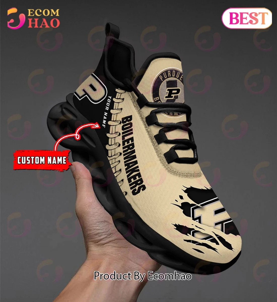 Purdue Boilermakers Max Soul Shoes Custom Name  Unisex sneakers MS0601