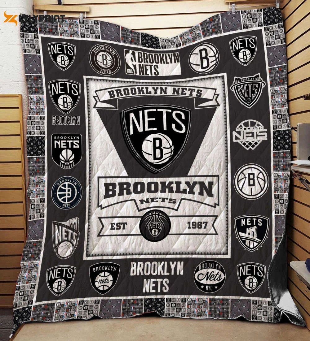 Brooklyn Nets Quilt Blanket For Fans Home Decor Gift ,  Soft Quilt, King Size, All Season Cozy Quilt QB0901