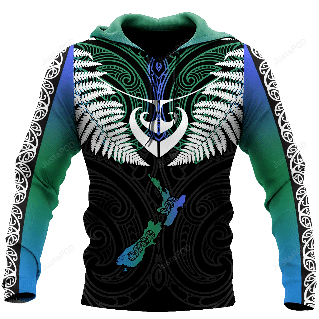 New Zealand Aotearoa Tattoos 3D All Over Printed Hoodie, Zip- Up Hoodie HZ0501