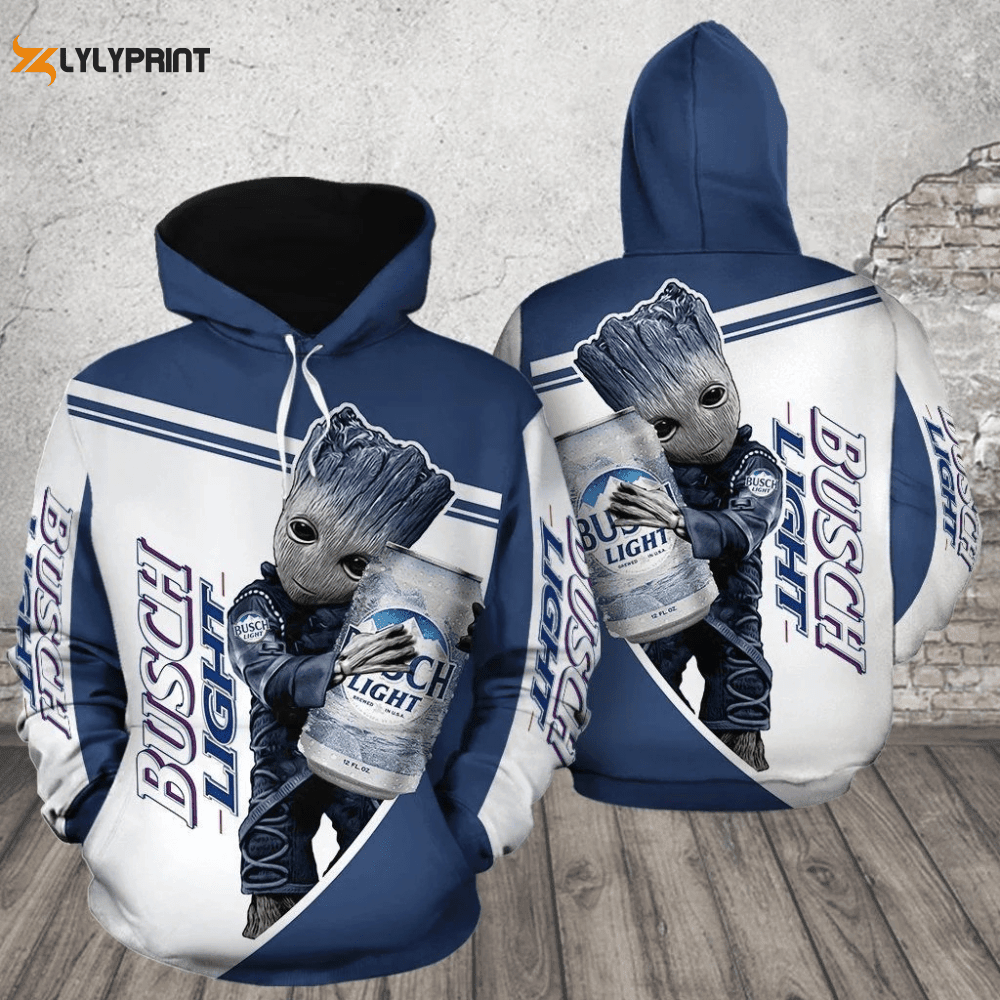 Groot Hug Busch Light 3D All Over Print Hoodie, Zip Hoodie HZ0501