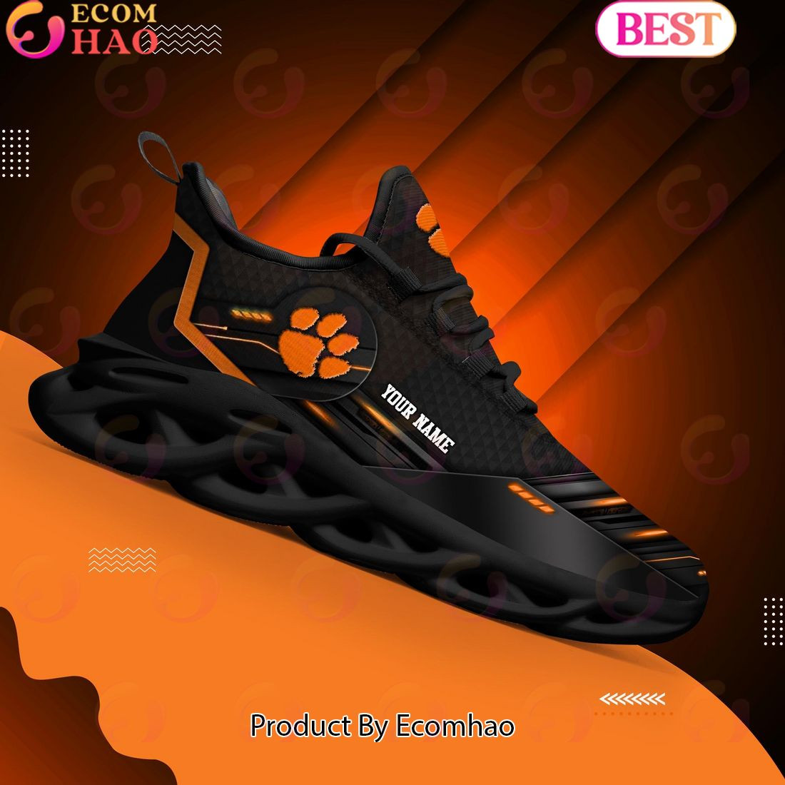 Clemson Tigers Team Black Clunky Max Soul Shoes Sneakers Custom Your Name  Unisex sneakers MS0601