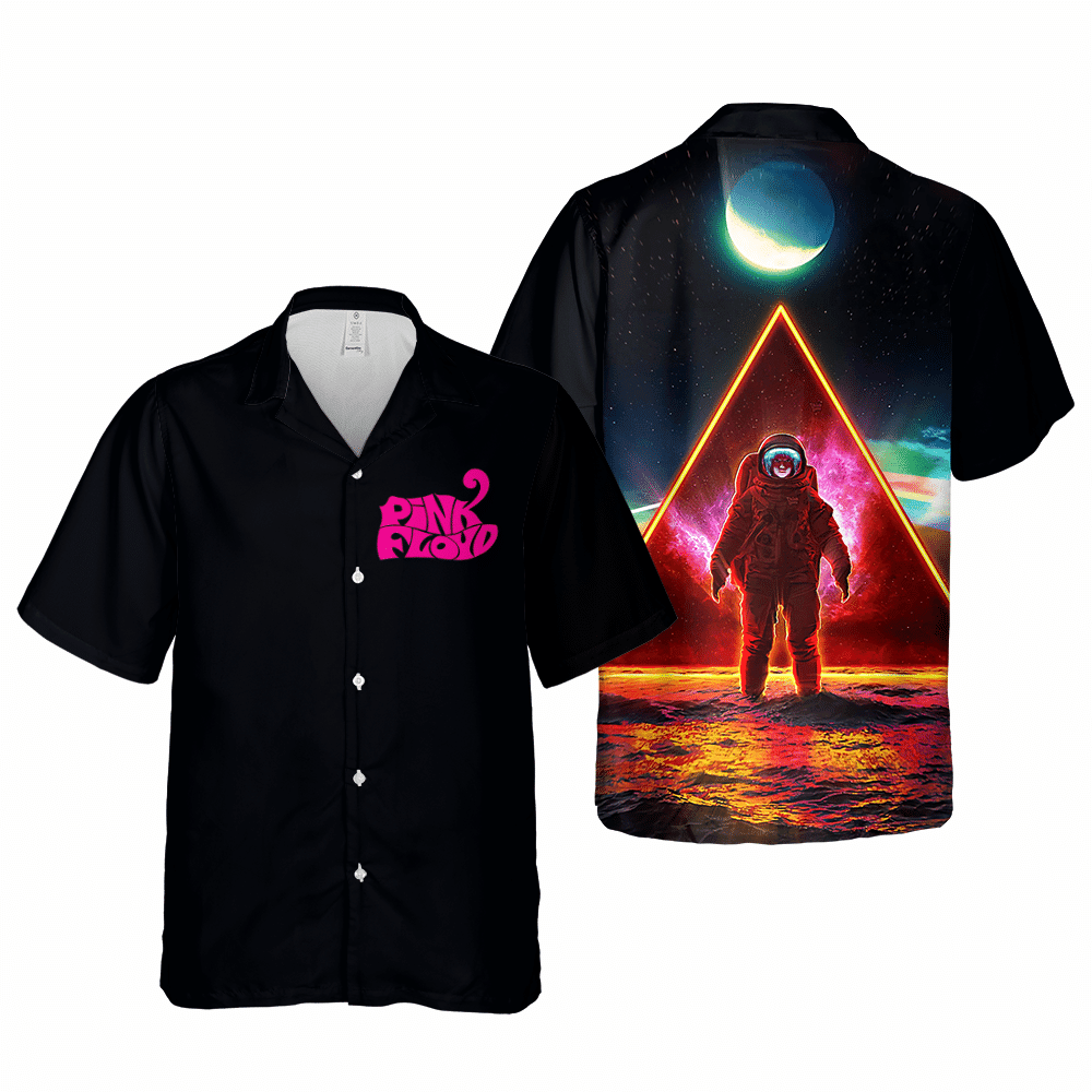 Pink Floyd Merch Astronaut Art Triangle Rainbow Cuban Shirt Premium Hawaiian Shirt HW0601