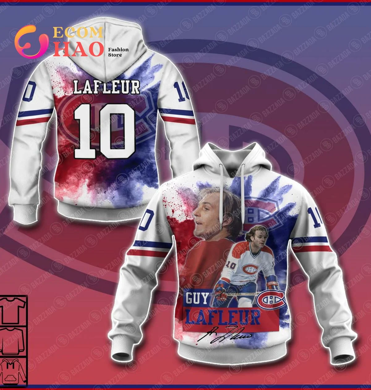 3D Hoodie Guy Lafleur 10 Montreal Canadiens, Zip Hoodie, Man - Women, Warm, Premium Quality HZ0501