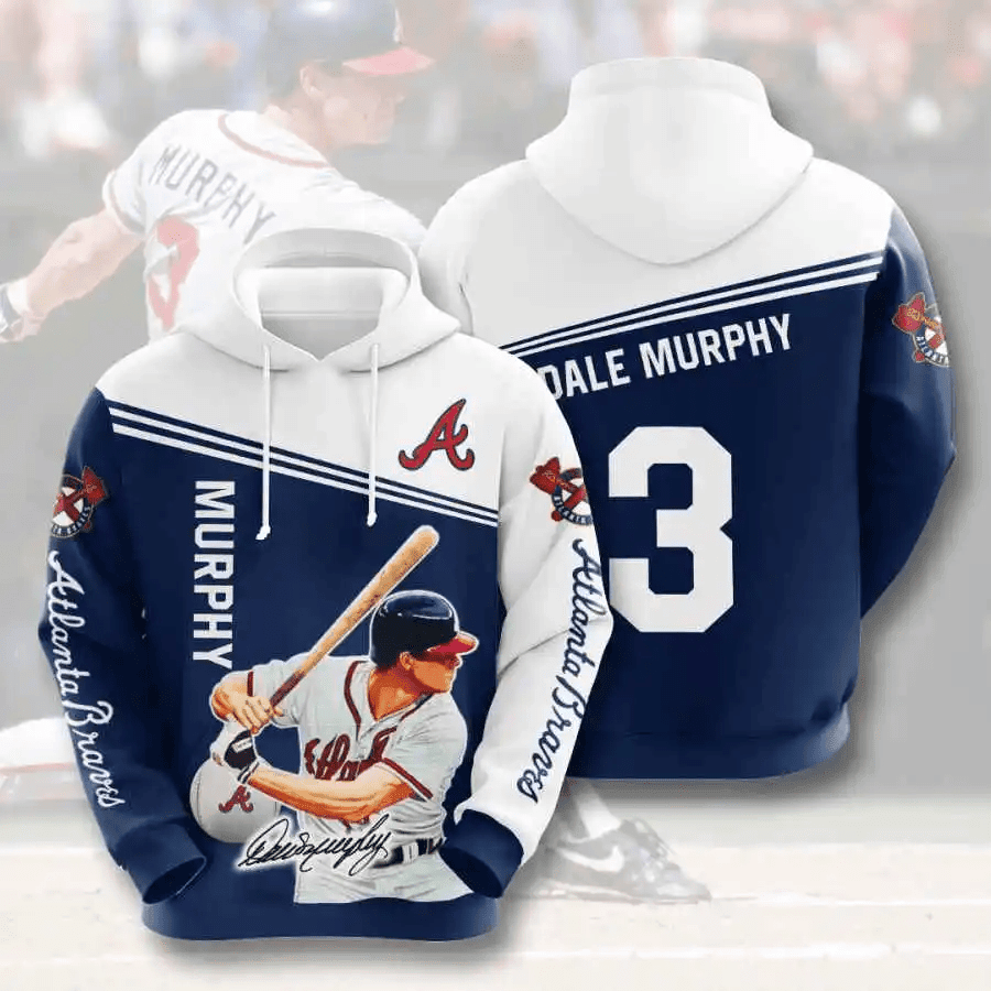 Authentic Atlanta Braves Dale Murphy Hoodie Shirt 3D AOP Design USA Sports Baseball HZ0501