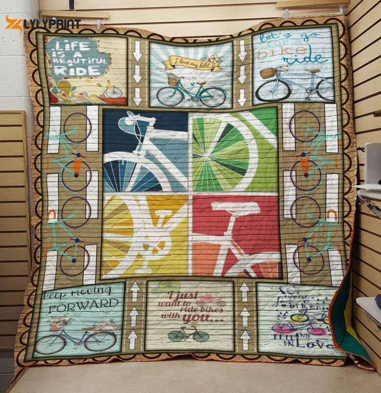 Let'S Go Forbike Ride Bicycle 3D Customized Quilt Blanket For Fans Home Decor Gift ,  Soft Quilt, King Size, All Season Cozy Quilt QB0901