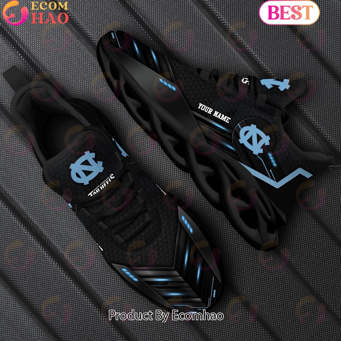 North Carolina Tar Heels Team Black Clunky Max Soul Shoes Sneakers Custom Your Name  Unisex sneakers MS0601