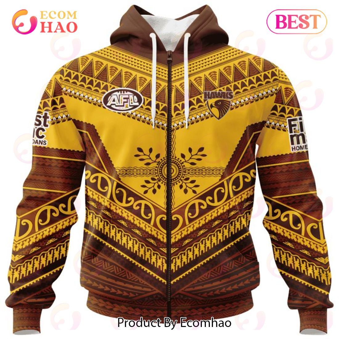 AFL Hawthorn Football Club Special Pasifika Design 3D Hoodie, Zip Hoodie, Man - Women, Warm, Premium Quality HZ0501