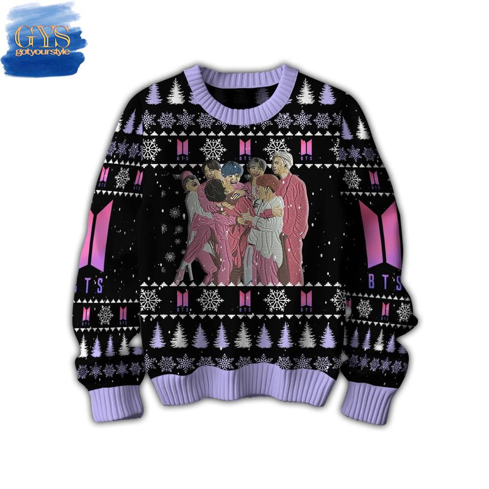 BTS Lovers Limited Edition Ugly Christmas Sweater , Cozy Soft Unisex Pullover SW0601