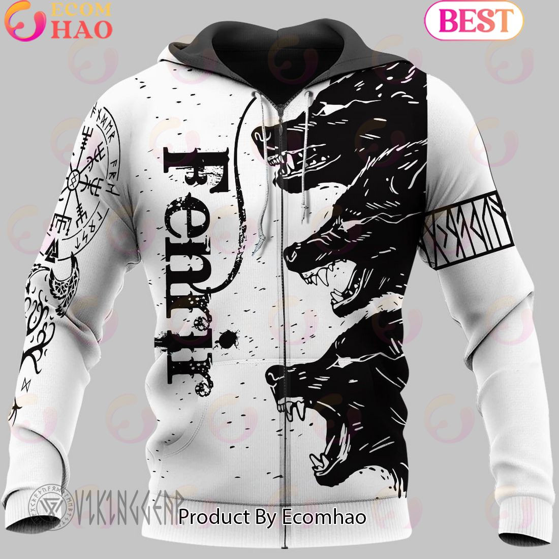 Black Wolves Art Printed On Viking Hoodie, Zip Hoodie, Man - Women, Warm, Premium Quality HZ0501