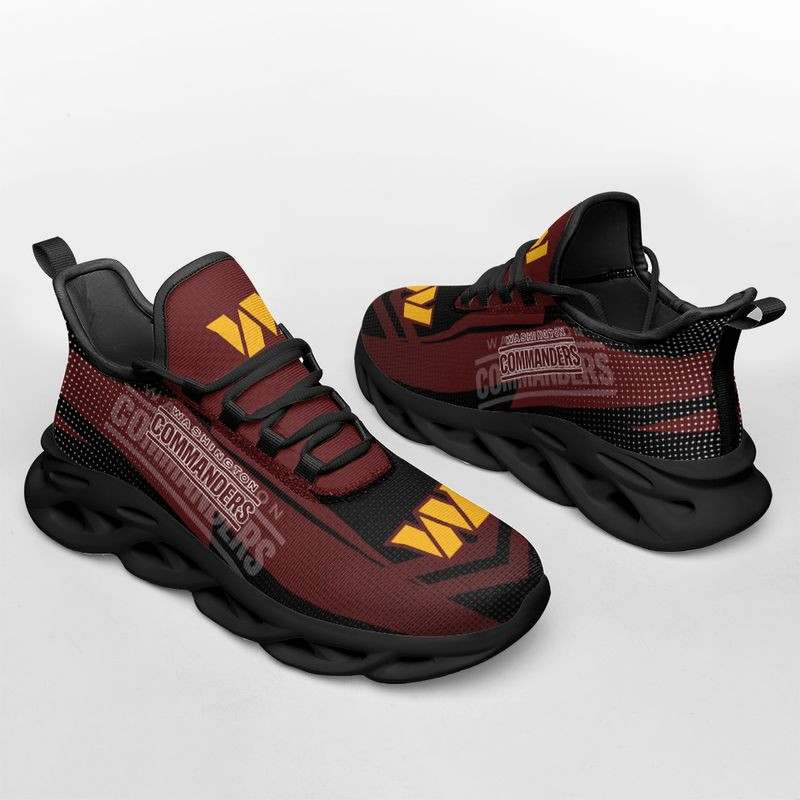 NFL Washington Commanders Brown Yellow Logo Max Soul Shoes for Women and Men MS0601