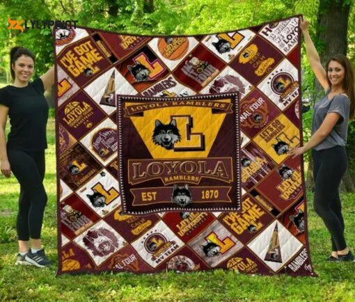 Loyola Chicago Ramblers Quilt Blanket For Fans Home Decor Gift , Soft Quilt, King Size, All Season Cozy Quilt QB0901