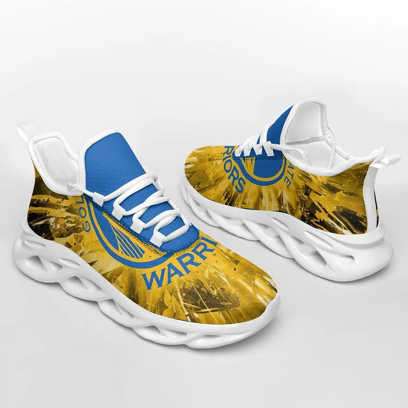 Custom NBA Golden State Warriors Gold Max Soul Shoes Unisex Women Men MS0601