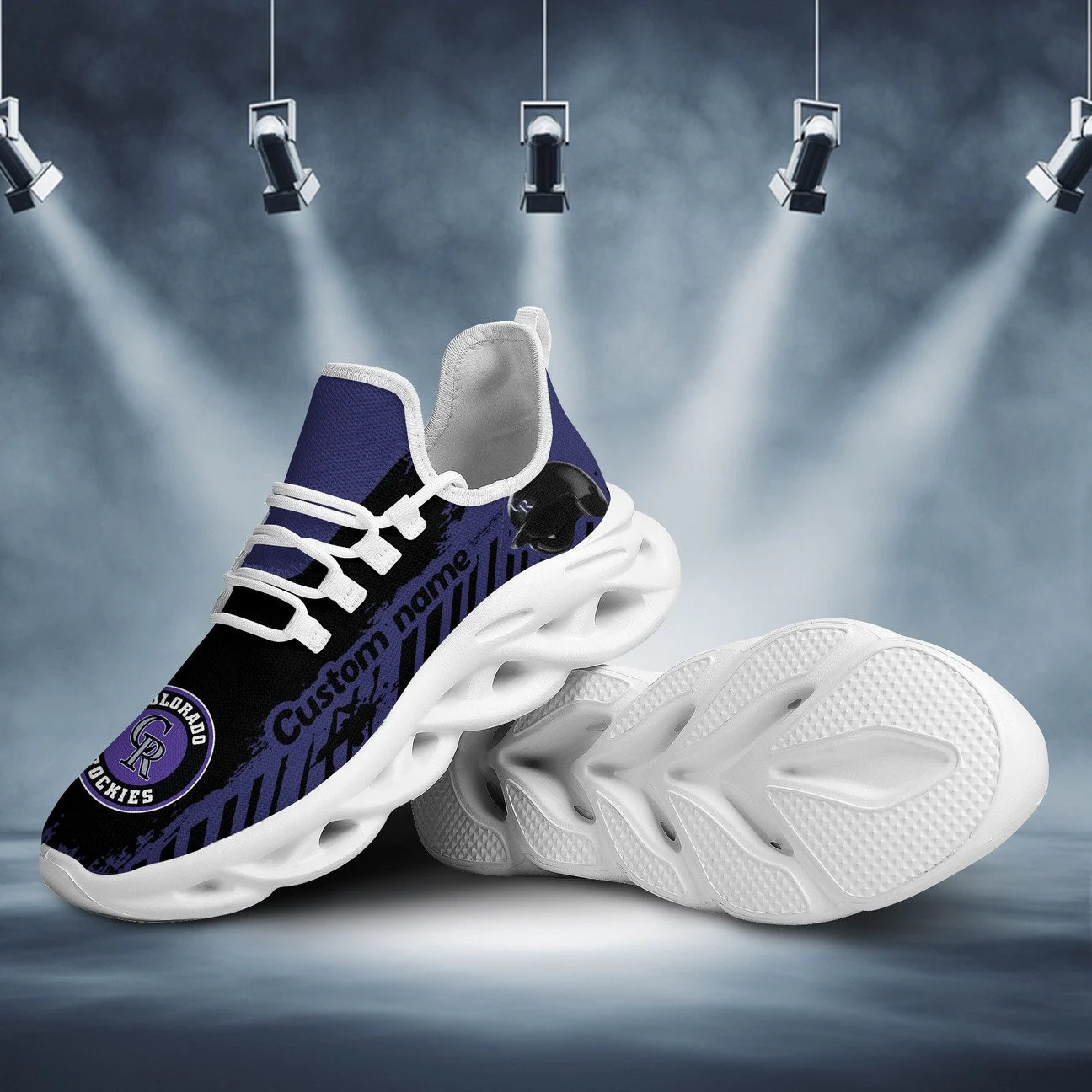 MLB Colorado Rockies Custom Name Max Soul Shoes V4 Unisex Women Men MS0601