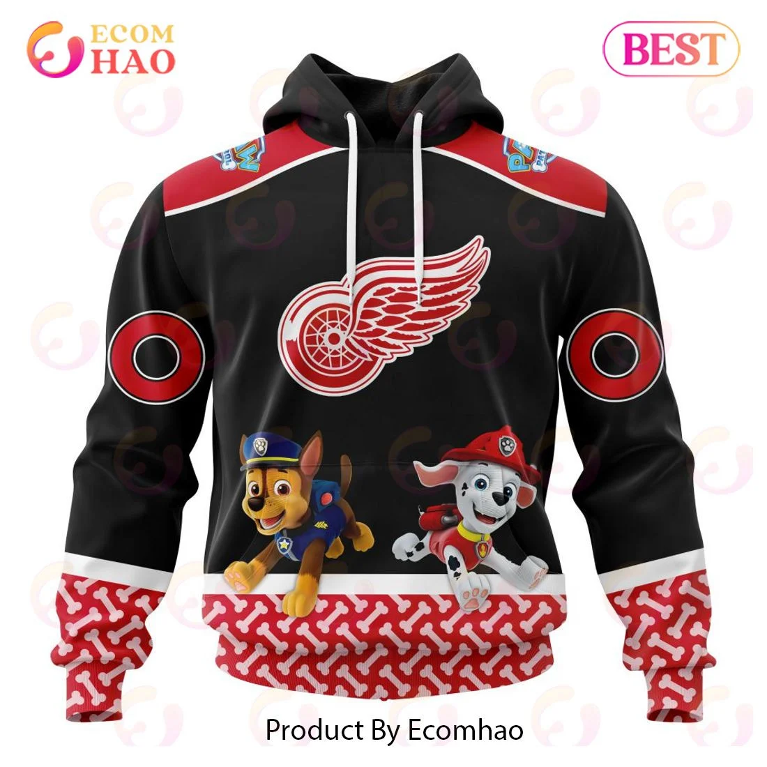 Detroit Red Wings Special Paw Patrol Design 3D Hoodie, Zip Hoodie, Man - Women, Warm, Premium Quality HZ0501