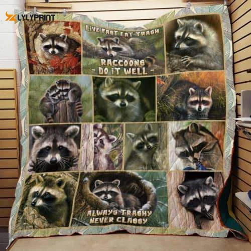 The Racoon Customize Quilt Blanket For Fans Home Decor Gift ,  Soft Quilt, King Size, All Season Cozy Quilt QB0901
