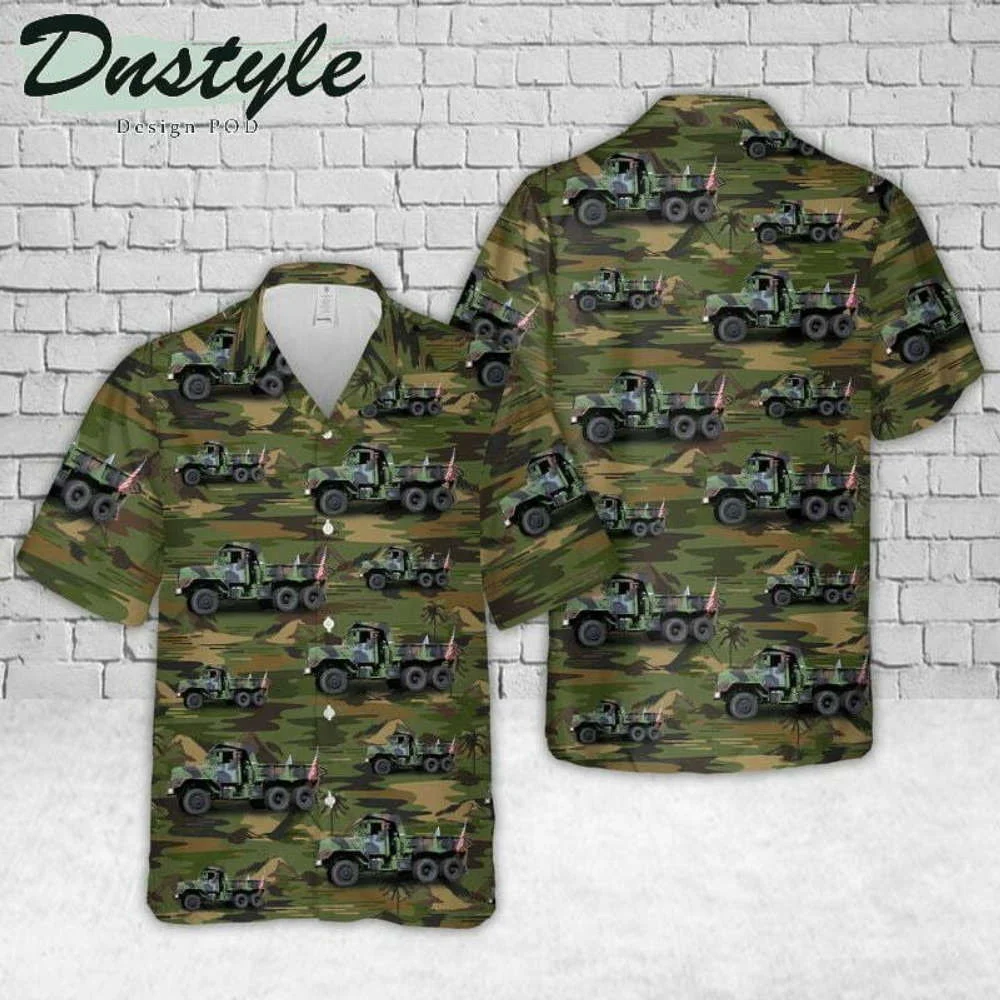 Stylish US Army M939 Truck Hawaiian Shirt – Ideal for Patriotic Fashion Enthusiasts HW0601