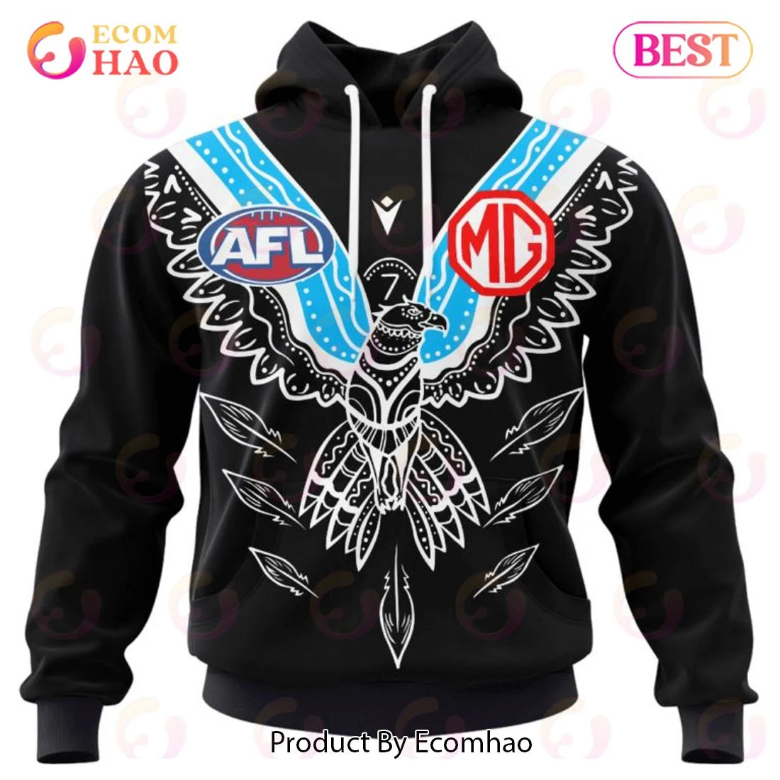 AFL Port Adelaide Football Club Special Indigenous Design 3D Hoodie, Zip Hoodie, Man - Women, Warm, Premium Quality HZ0501