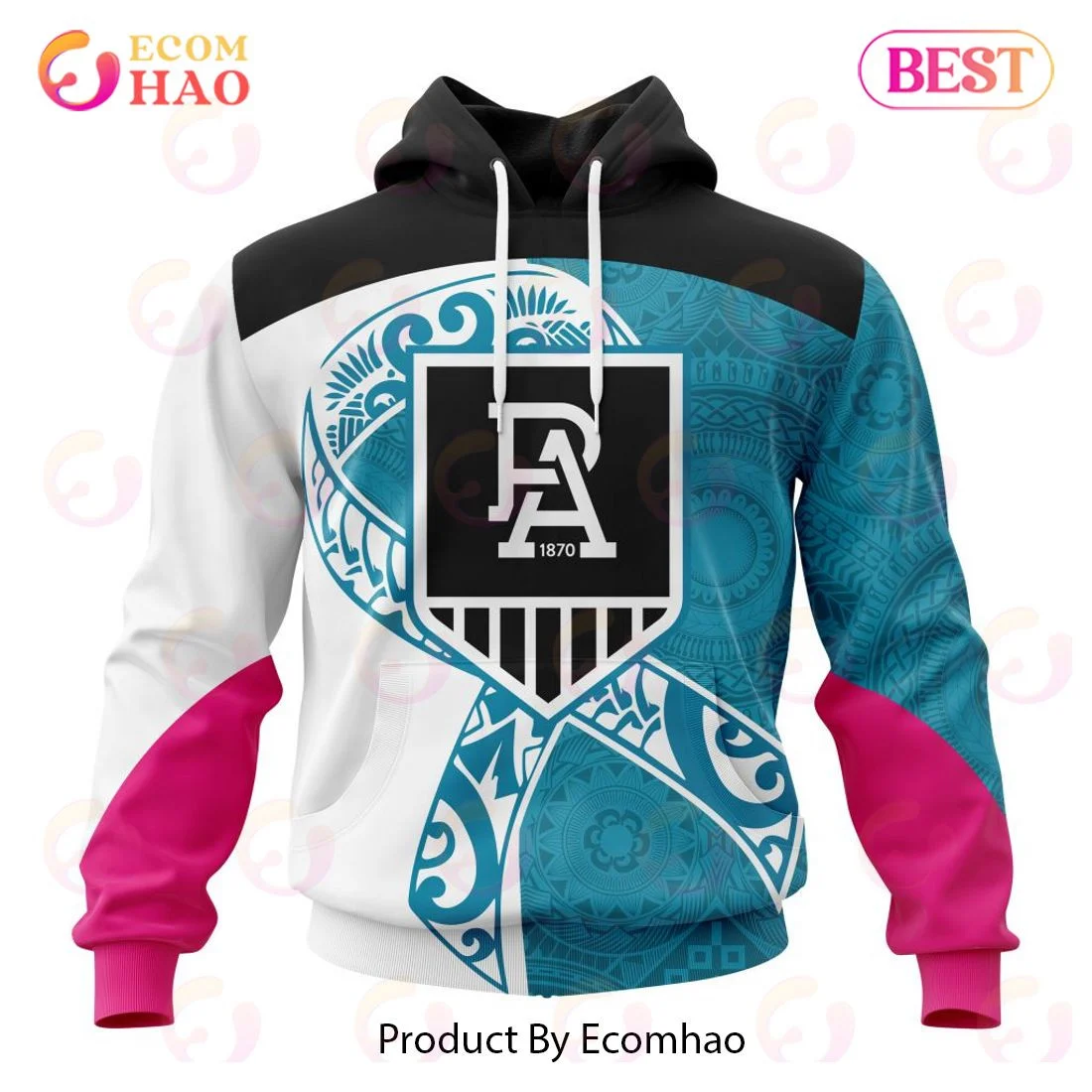 AFL Port Adelaide Specialized Kits Samoa Fight Cancer 3D Hoodie, Zip Hoodie, Man - Women, Warm, Premium Quality HZ0501